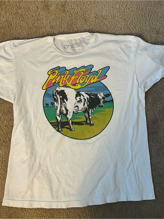 Liquid Blue Other - Liquid Blue White Pink Floyd Graphic Tee with Multicolor Print
